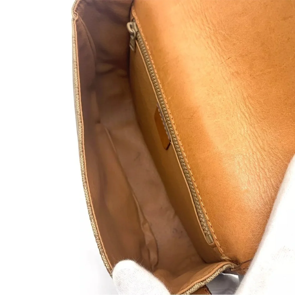 Celine Macadam Triomphe canvas and leather shoulder bag